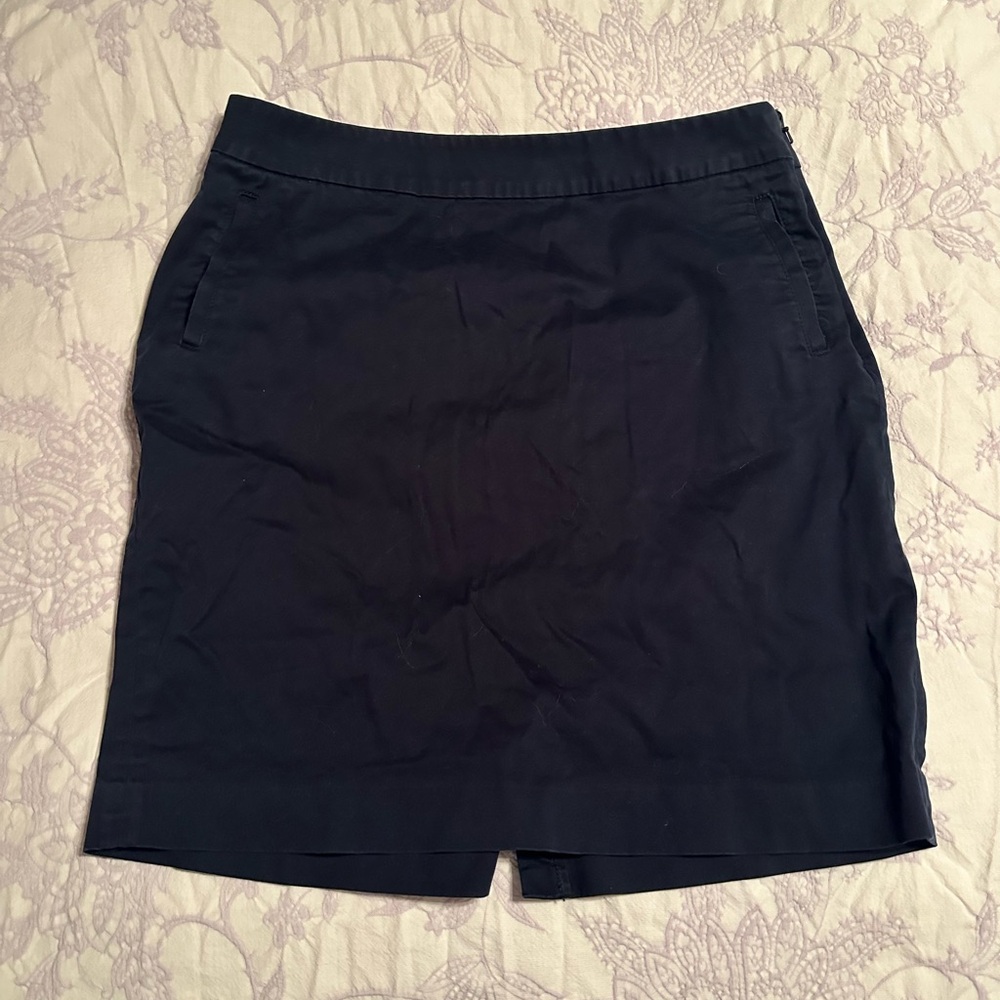 L.L. Bean Classic Navy Pencil Skirt